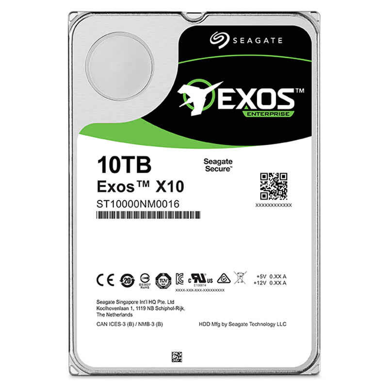 希捷10TB 256MB 7200RPM 企业级硬盘 SATA接口 希捷银河Exos X10系列(Seagate ST10000NM017B)