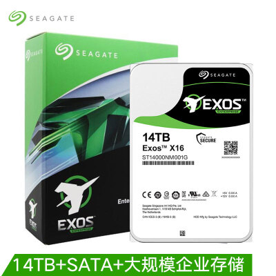 希捷 14TB 256MB 7200RPM 企业级硬盘 SATA接口 希捷银河Exos X16系列(Seagate ST14000NM001G)安全可靠