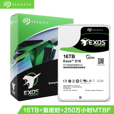 希捷16TB 256MB 7200RPM 企业级硬盘 SATA接口 希捷银河Exos X16系列(Seagate ST16000NM001G)
