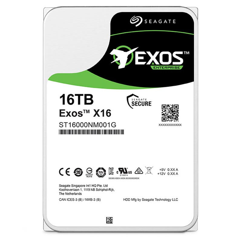 希捷16TB 256MB 7200RPM 企业级硬盘 SATA接口 希捷银河Exos X16系列(Seagate ST16000NM001G)