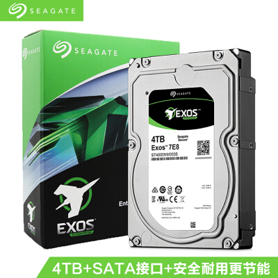 希捷 4TB 128MB 7200RPM 企业级硬盘 SATA接口 希捷银河Exos 7E8系列(Seagate ST4000NM0035