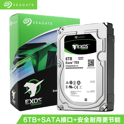 希捷 6TB 256MB 7200RPM 企业级硬盘 SATA接口 希捷银河Exos 7E8系列(Seagate ST6000NM0115)