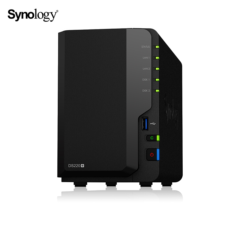 群晖（Synology）DS220+ 2盘位 NAS网络存储服务器 （无内置硬盘）