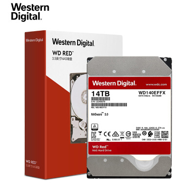 西部数据(Western Digital)红盘 14TB SATA6Gb/s 512M 网络储存(NAS)硬盘(WD140EFFX)