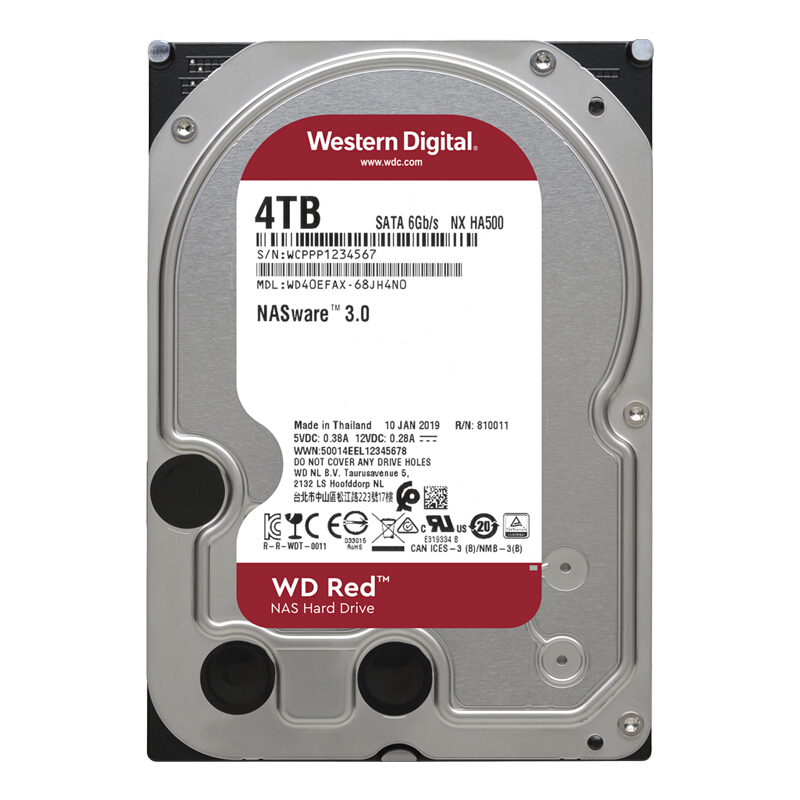 西部数据(WD)红盘 4TB SATA6Gb/s 网络储存(NAS)硬盘
