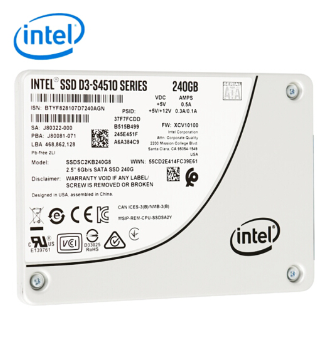 英特尔（Intel）S4510系列 3.84TB SATA3 固态硬盘 企业级