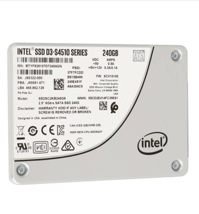 英特尔（Intel）S4510系列 3.84TB SATA3 固态硬盘 企业级