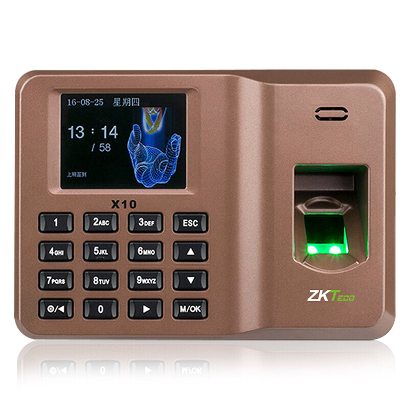 中控智慧（ZKTeco） X10指纹打卡机 免软件指纹考勤机 U盘下载自动生成报表