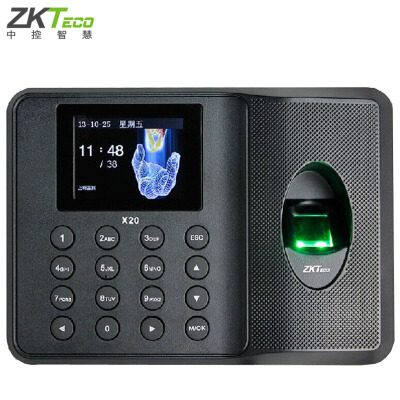 中控智慧（ZKTeco）X20考勤机 指纹式员工上下班签到打卡机打卡器 U盘下载免软件免驱 X20标配